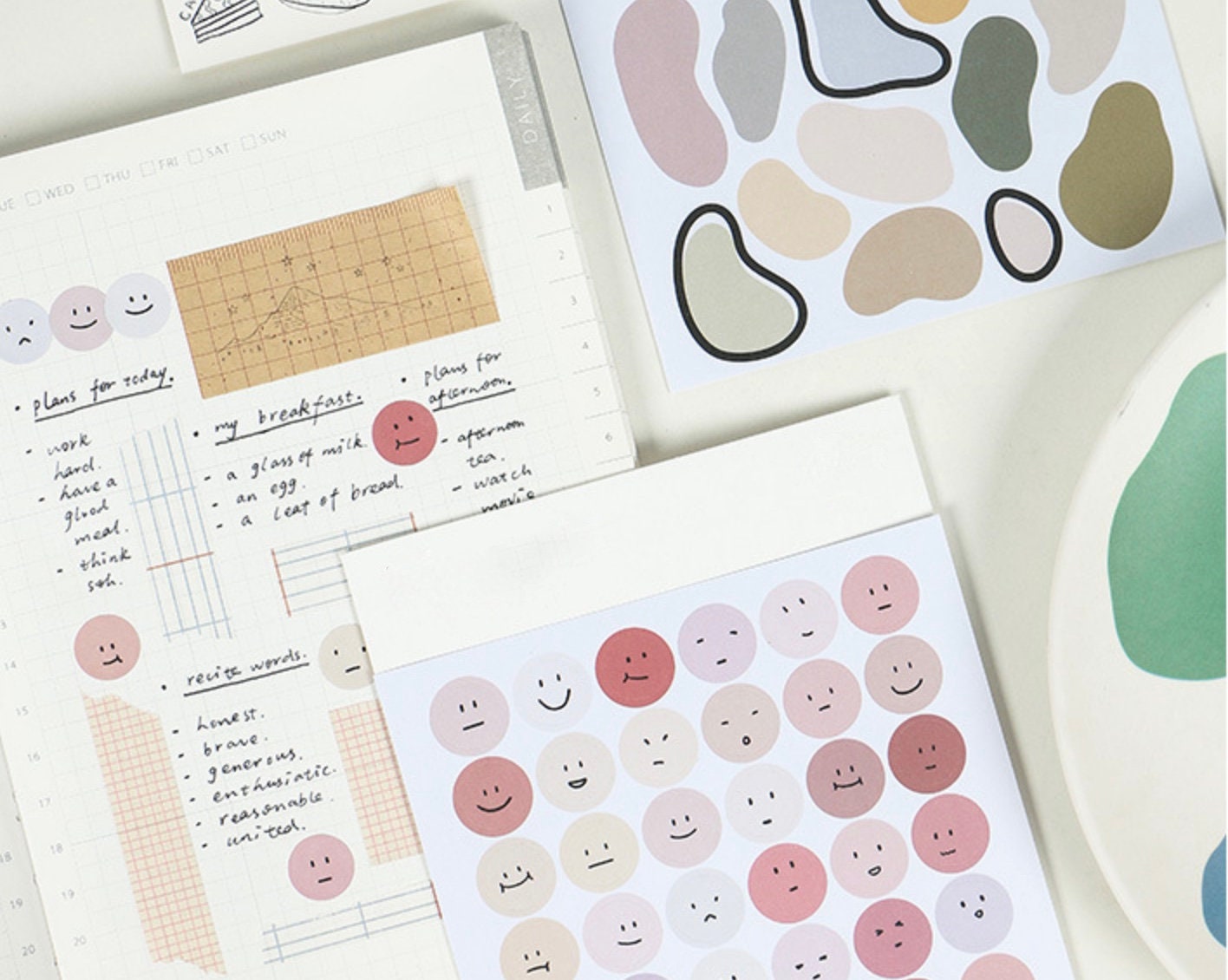 Mood tracker stickers, bullet journal stickers, moodplanner stickers